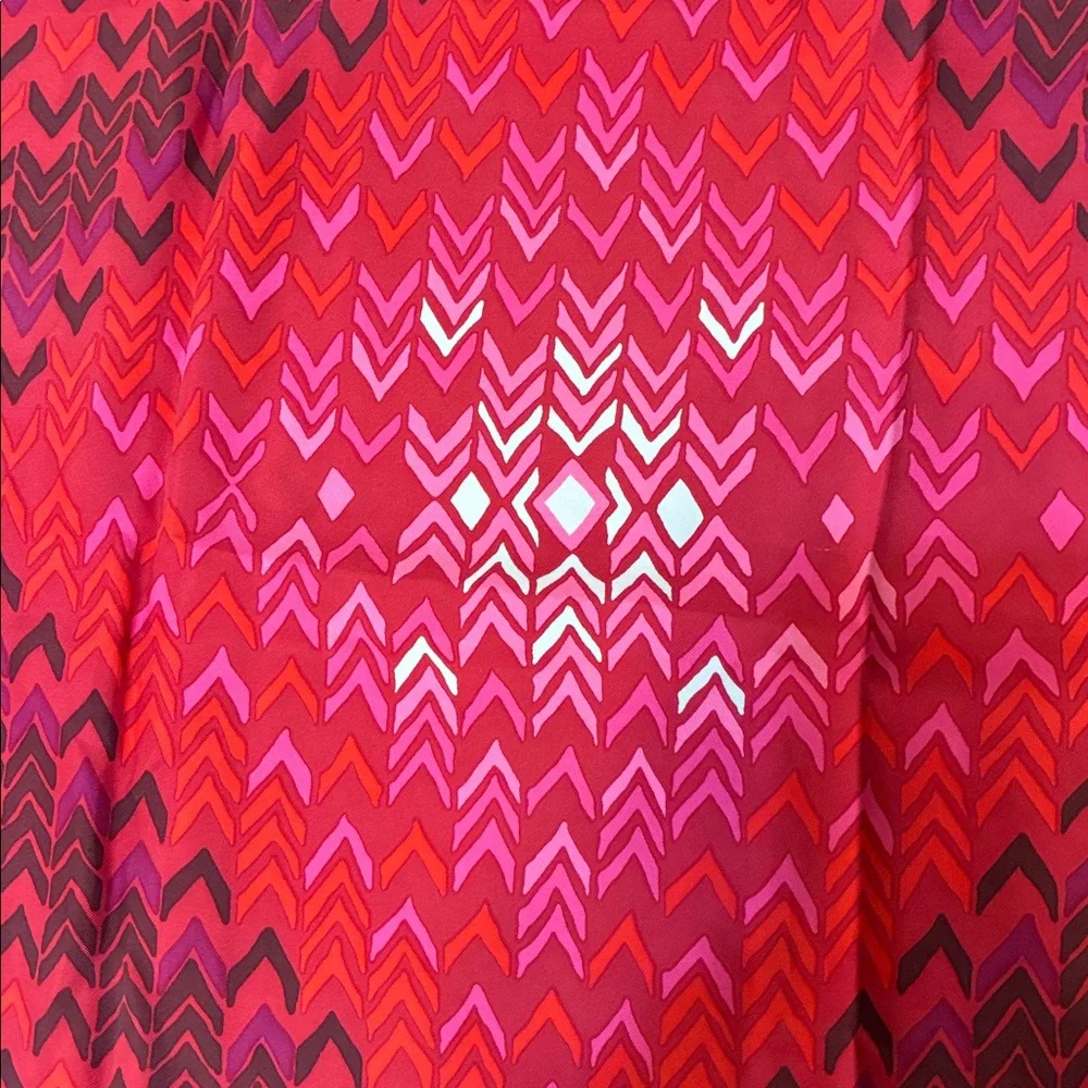 Vintage Christian Dior Silk Vibrant Red and Pink Patterned Scarf